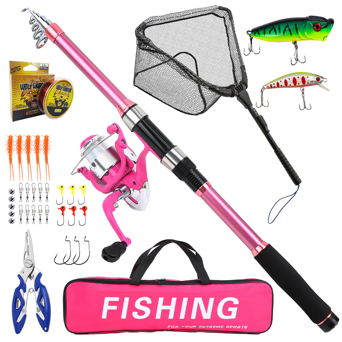 Fishing Rod Spinning - Fishing Pole Set Full Kits With